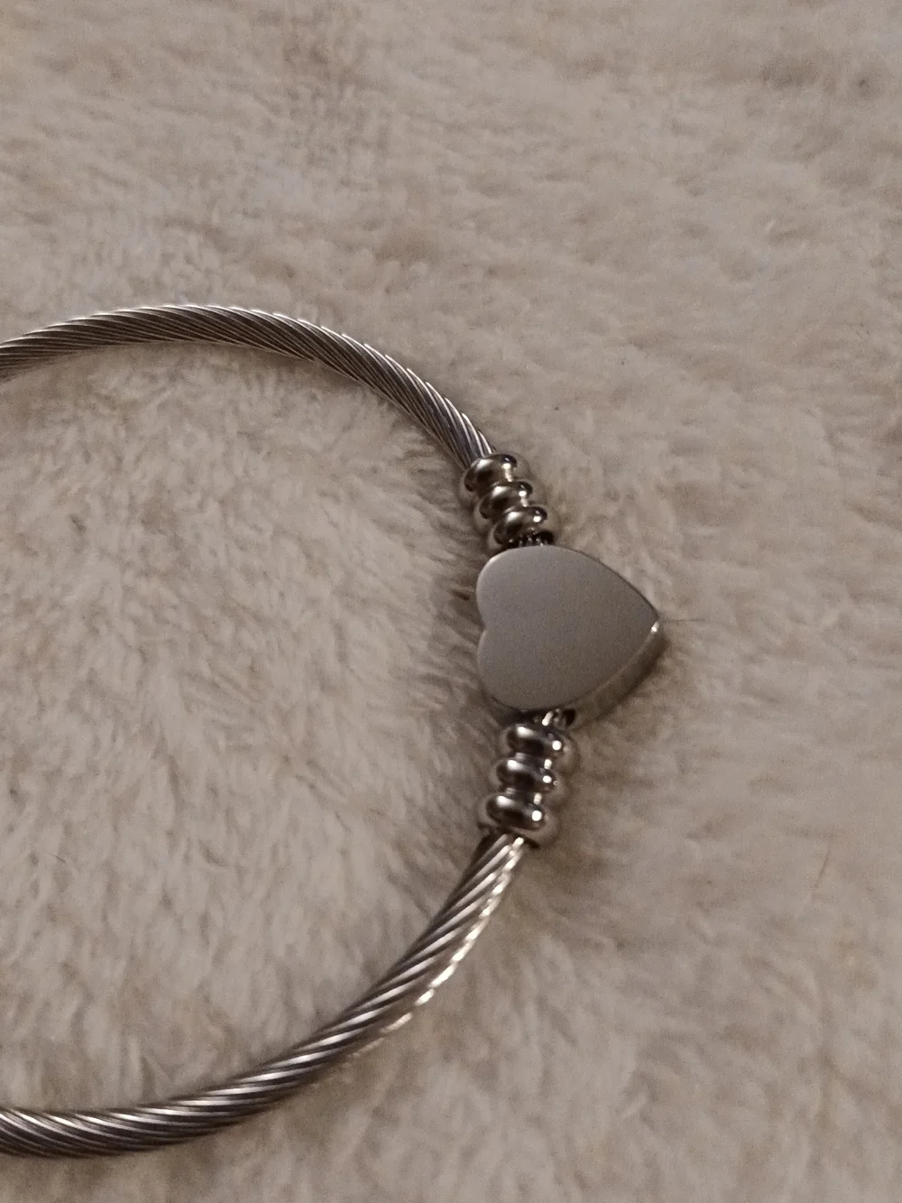 Amy and Annette Stainless Steel Charm Twisted Cable Bracelet 